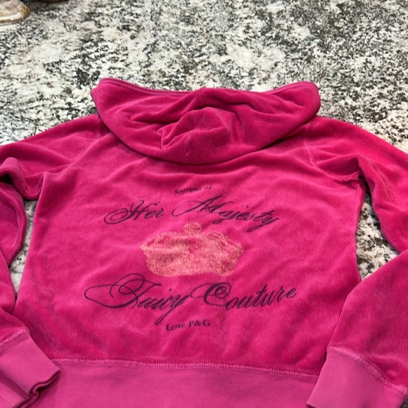 Juicy Couture Jackets & Blazers - Vintage Y2K Juicy Couture Jacket Pink Hoodie Terry Cloth Med Her Majesty Crown